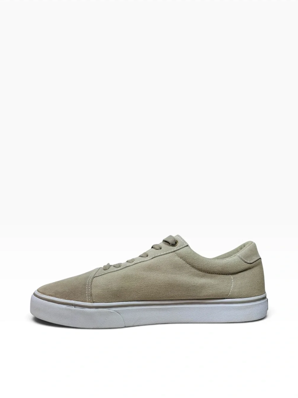 True Religion Bellamy Men’s Canvas Suede Toe Sneakers in Khaki 12